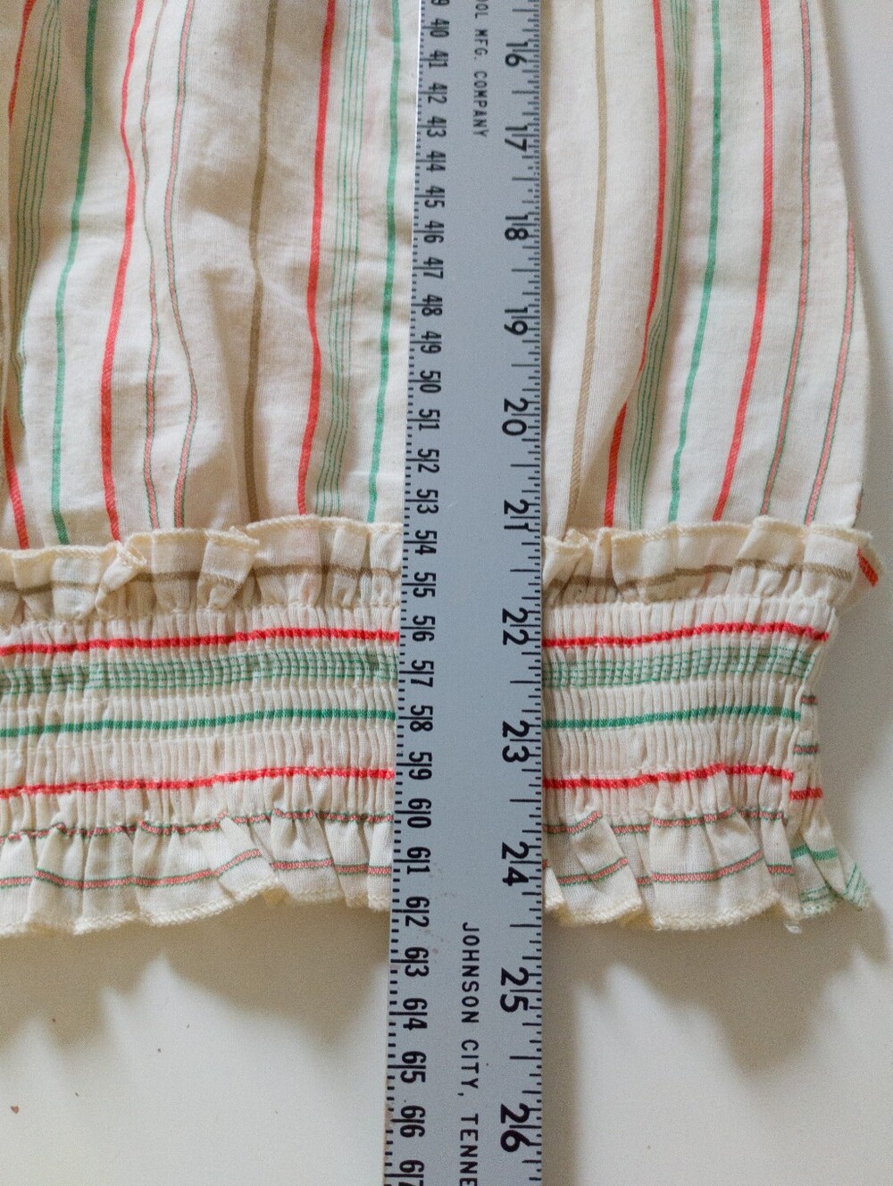 Luna Moon Boho Striped Smocked Peasant Blouse Size Small - Picture 6 of 7